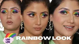 Rainbow Eyelook for beginners | Pride month eyelook|Beauty Glazed color board palette