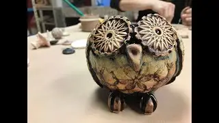 Clay Owl Flower Pot