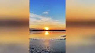 Peaceful Winter Sunset | Frozen Lake, Geese in Flight & Ambient Nature Sounds