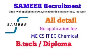SAMEER Recruitment  Graduate & Diploma Trainees Vacancy
