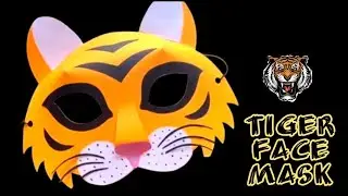 3D tiger mask | How to make a tiger mask using paper | DIY tiger paper mask | Animal paper mask idea