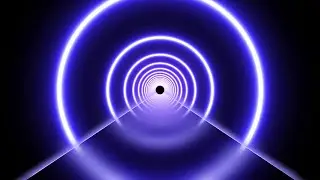 Futuristic Flicker Neon Laser Ring Ultraviolet Fluorescent Light Tunnel No Copyright Loop Background