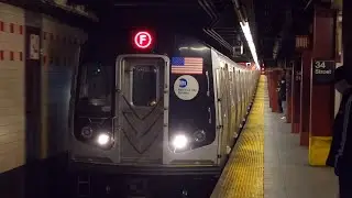 MTA New York City Subway : 179th Street Bound Siemens R160B F Train @ 34th Street-Herald Square