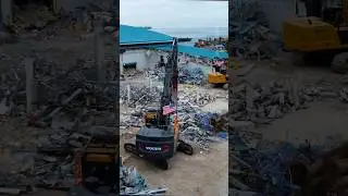 Demo. #engineering #civil #construction #drone #fpv #aerial #demolition #building #volvo #shear