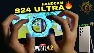 New Sensitivity 🔥 Samsung S24 Ultra Handcam Gameplay 😍 Update 4.2 Smooth + 120FPS 😱 | PUBGMOBILE!