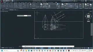 Sections of Solids - Pentagonal Pyramid with triangular face on HP using AutoCAD Software