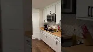 Kitchen remodel completed!!!! Custom cabinets in !!! Flooring and beam absolutely beautiful!!!!