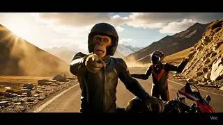 Ai monkey vlogs Ladakh ki riding #ai #ladakh #rider #monkey #vlog 