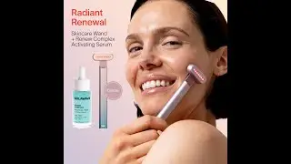 Solawave 4-in-1 Radiant Renewal Wand and Serum Bundle, Face Skincare Wand with Facial Massager