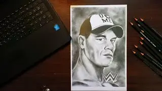 Drawing portrait of John Cena the People's champ |  Easy step for beginners