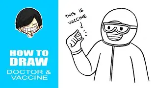 How to draw Doctor and Vaccine step by step
