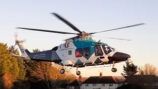KSS Air Ambulance startup + takeoff from incident! G-KSST