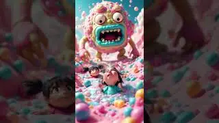 Mia & Lily Flushed into Chaos 🚽🦖🍬🍕 | Crazy Brainrot Cartoon Adventure!