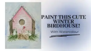 Beginner Watercolour: Paint This Winter Birdhouse Step-by-Step