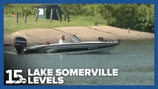 Lake Somerville at normal level after recent rains, expected to remain constant through summer