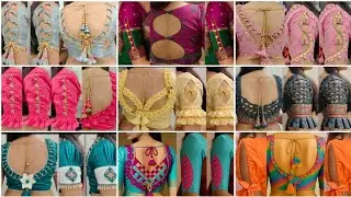 Puff Sleeve Saree Blouse design/Astin Ki Design/Baju Ki Design/back blouse designs & blouse sleeves