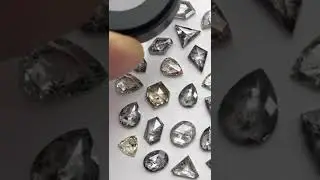 Grey Diamonds  #greydiamonds #blackdiamonds #alternativebridal Misfit #saltandpepperdiamond
