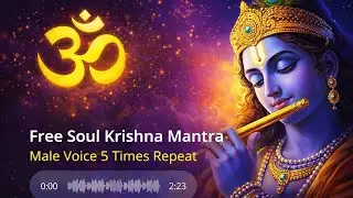Free Soul Krishna Mantra 🕉️ | Male Voice 5 Times Repeat | Deep Meditation & Peace