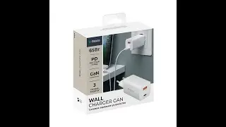 Сетевое зарядное устройство Wall Charger GaN USB A + USB-C, PD 3.0, QC 3.0, 65W, GaN, белый, Deppa