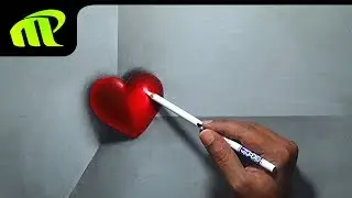 Valentine Day - 3D Heart Drawing - Valentine Day Gift | 3D Drawing | Trick Art