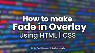 Fade in Overlay | Hover over the image to see the effect using HTML | CSS