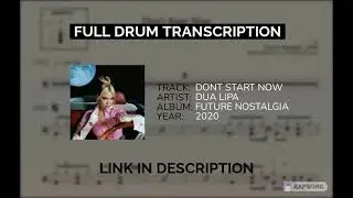 Don't Start Now - Dua Lipa | Drum Sheet Music