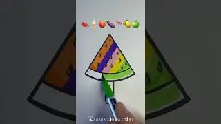 Satisfying creative 🍉🍦🍑🍆🦩🍋🍏 #art #shorts