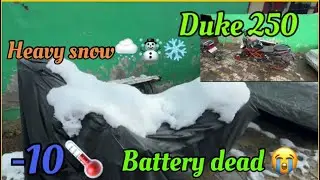 Duke 250 battery dead 😭 heavy snowfall ❄️☃️ // moto kharchaa 