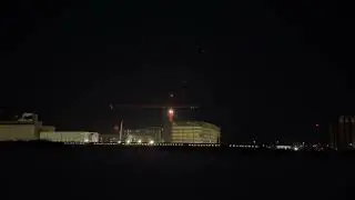 Night train from London passing Cambridge Biomedical Campus UK