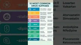 10 most common drugs suffixes #shortfeed