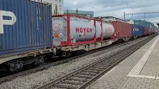 SBB Cargo Re 474 018 + 193 535 in Doppeltraktion,  Pratteln,  12.07.24