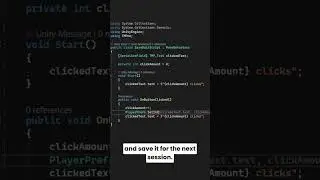 Save Data In Unity using PlayerPrefs #shorts