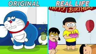 Best TikTok of Doraemon: 🎂Doraemon's Birthday Surprise😂 | Doraemon Animation | Original vs Plush Toy