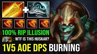 WTF 1v5 AOE Radiance Unlimited Burning Spear Delete PL Illusion Raid Boss Super Tank Huskar Dota 2