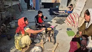 Aaj bnaya chulhe per khana 