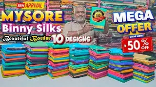 HQ New Arrival 10 Beautiful Border Designs Mysore Binny Silk Sarees Collection | KLMN f&b |