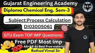 💯Process Calculation TOP IMP Questions 2025🔥| Diploma Chemical Eng. Sem-3 📘| GTU  Most IMP💫💯#gtuimp