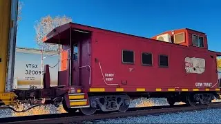 Rare daylight run CN L506 w/ Grand Trunk caboose at Warner