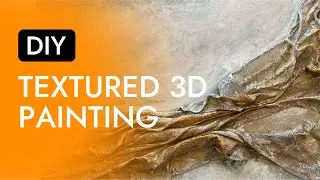 How to DIY fabric golden Textured wall art /painting tutorial / Fabric on canvas PVA Method