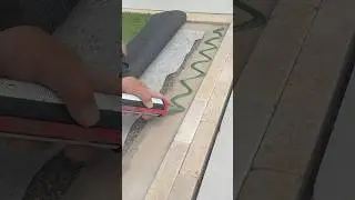 Easy Lawn ⚡️🎾 #diy #turf #install #garden #yard #asmr #oddlysatisfying