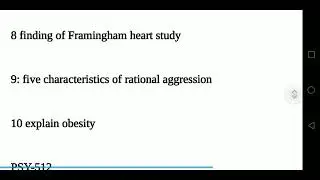 PSY512 || Final term papers