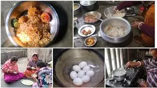 আজ প্রথমবার ডিম বিরিয়ানি রান্না করলাম, মা বানালো নলেন গুরের পায়েস😋 Bengali vlog 
