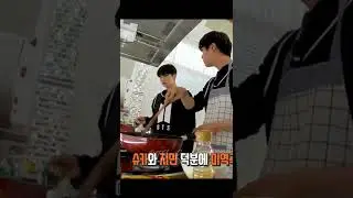 Jungkook and jin cooking and feeding each other😍 #btsshorts #bts #jungkook #jin #shorts