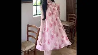 Halter neck sleeveless loose a-line floral dress #dresses #holiday #style#summer #vacation