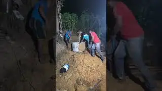 Well Building Process | Dropping Circular Concrete Pipes Smoothly