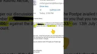 postpe settlement in 25% | postpe settlement letter kaisa hota hai | bharatpe settlement in 25%