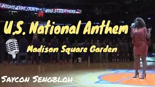 Saycon Sengbloh sings US National Anthem at Madison Square Garden