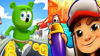GUMMY BEAR RUN VS SUBWAY SURFERS | ANDROID GAMEPLAY #1