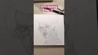 Day 19 - pencil sketch of Moss from the IT Crowd