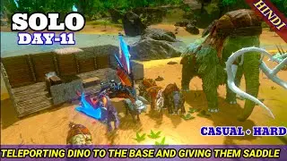 GIVING SADDLE TO DINO!!  MAMMOTH AND DOEDICURUS SADDLES😋 NOW COLLECTING RESOURCES IS SUPER EASY😎